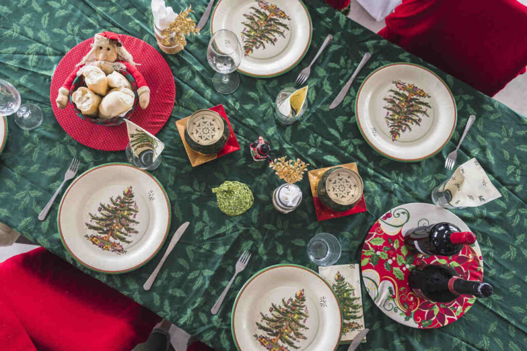 decoração mesa de Natal