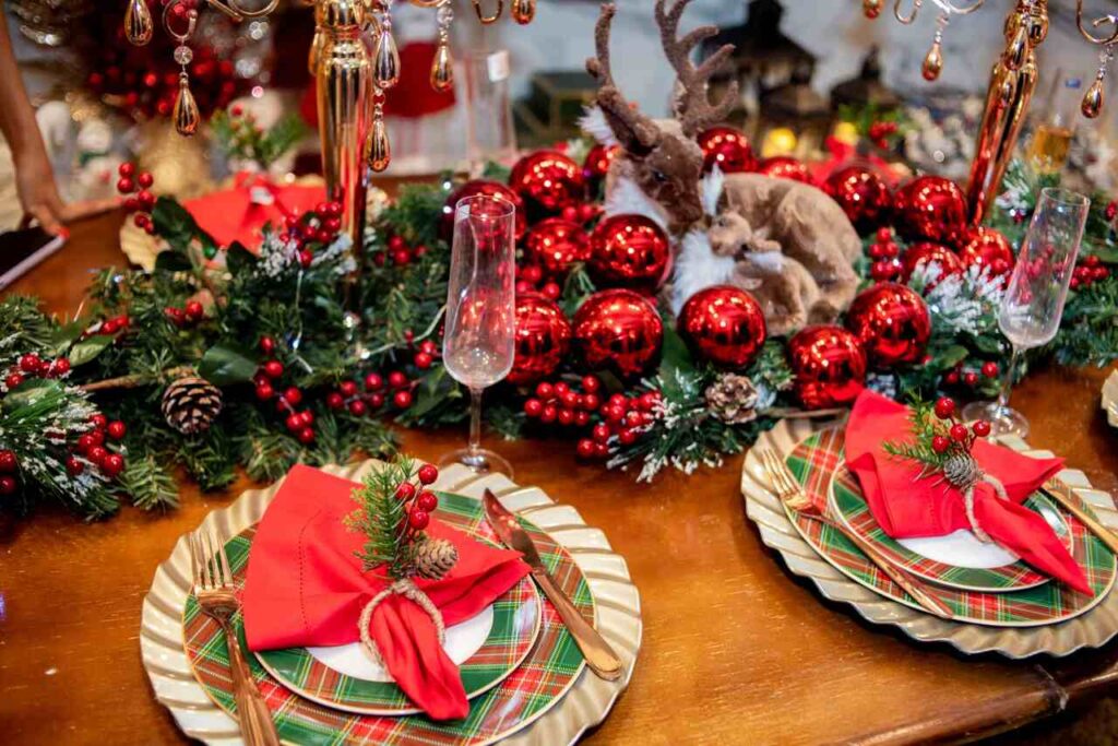 decoração mesa de Natal