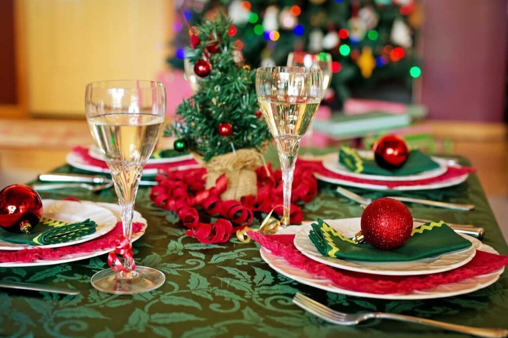 decoração mesa de Natal